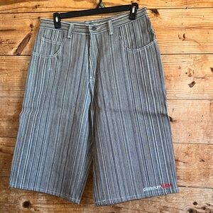 Platinum Fubu Striped Long Shorts